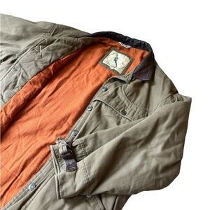 Vintage 90s Chore / Utility / Barn Coat with Leather & Corduroy Details